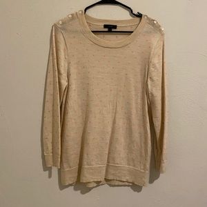 J. Crew cream and pink polka dot sweater